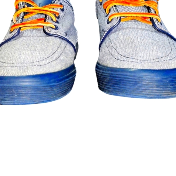 Polo by Ralph Lauren Faxon Low Gray and Blue Sneakers Casual Canvas Men 10D - Picture 5 of 7